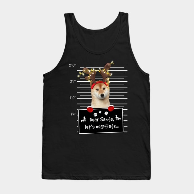 Shiba Inu Dear Santa Let's Negotiate Christmas Tank Top by Ripke Jesus